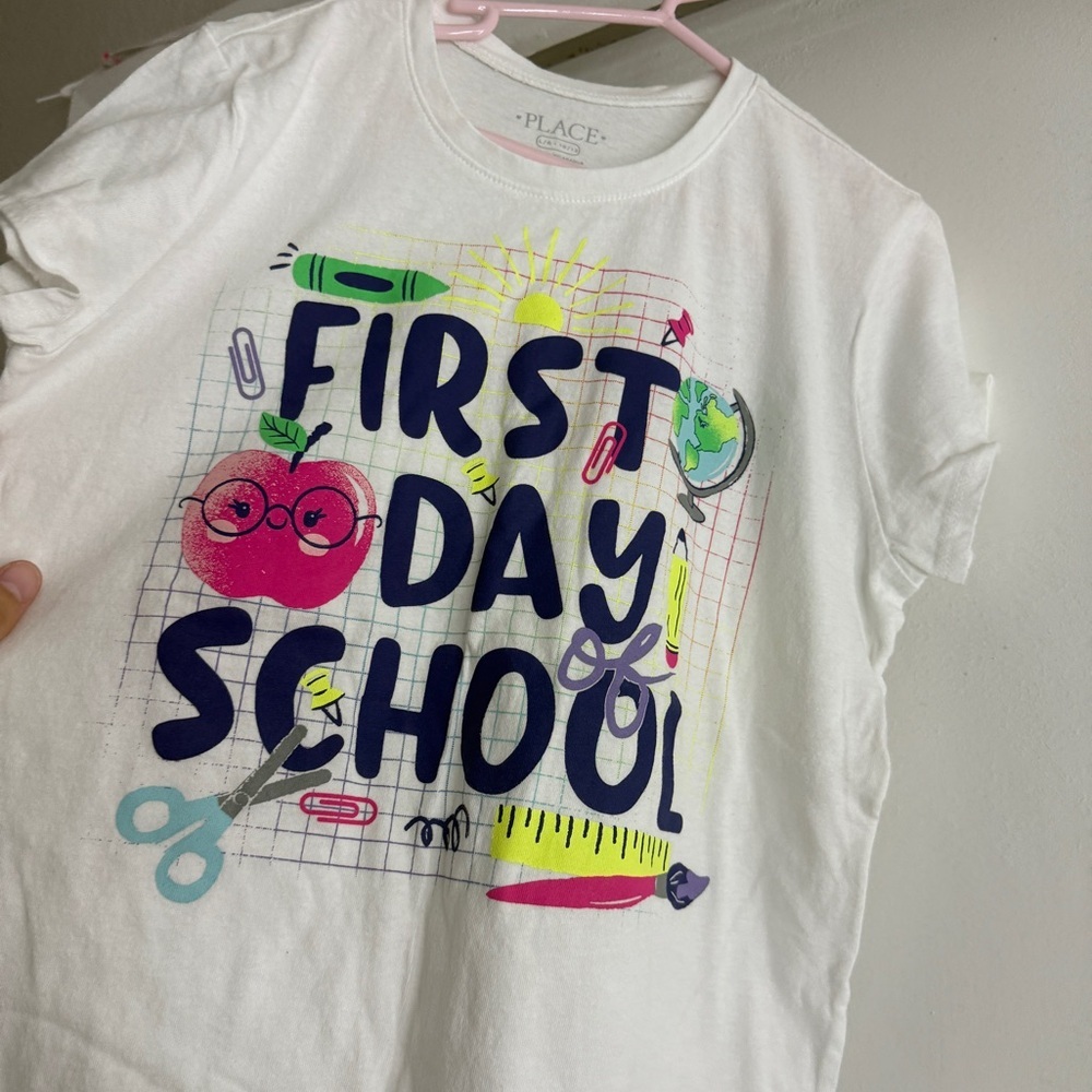 2/$15 The Children’s Place White First Day of School Graphic Tee